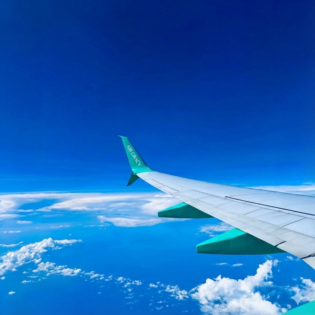 View from airplane window